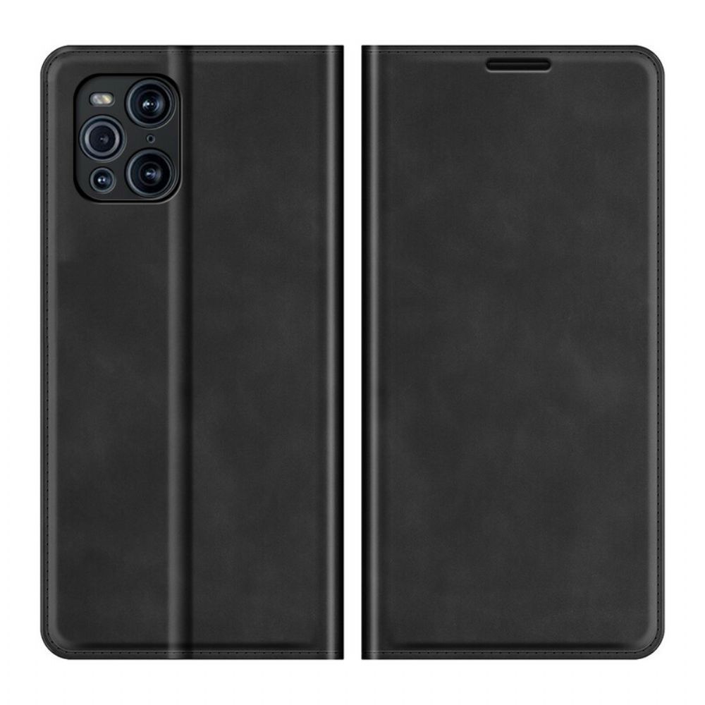 Bescherming Hoesje voor Oppo Find X3 / X3 Pro Folio-hoesje Zacht Leereffect