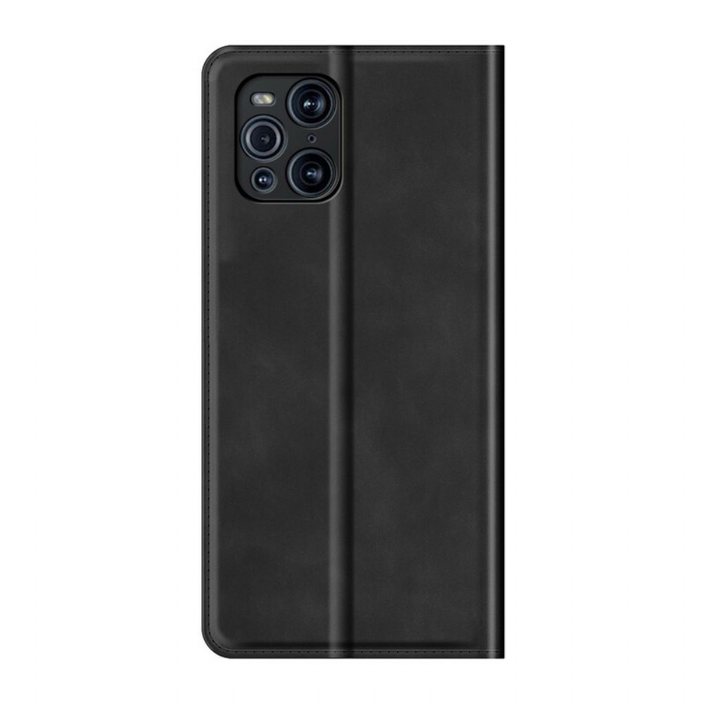 Bescherming Hoesje voor Oppo Find X3 / X3 Pro Folio-hoesje Zacht Leereffect