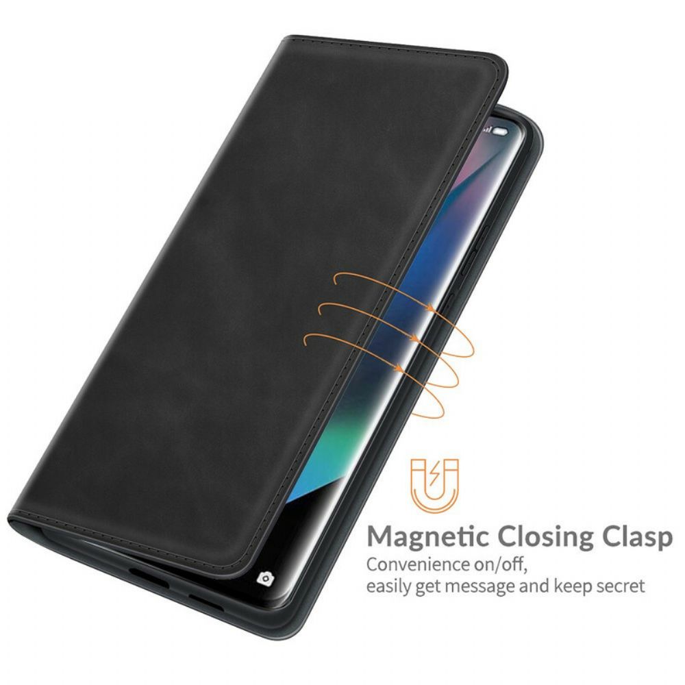 Bescherming Hoesje voor Oppo Find X3 / X3 Pro Folio-hoesje Zacht Leereffect