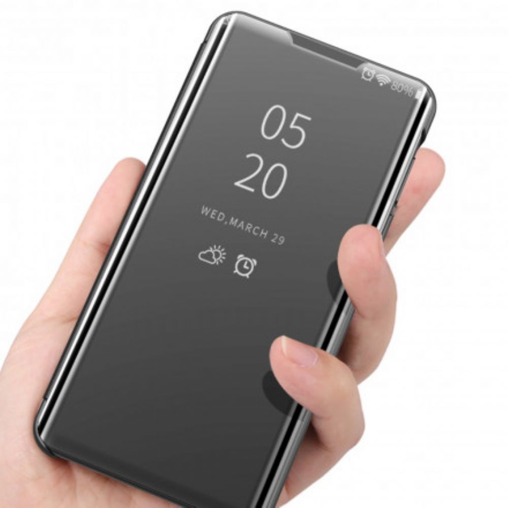 Bescherming Hoesje voor Oppo Find X3 / X3 Pro Spiegel En Kunstleer