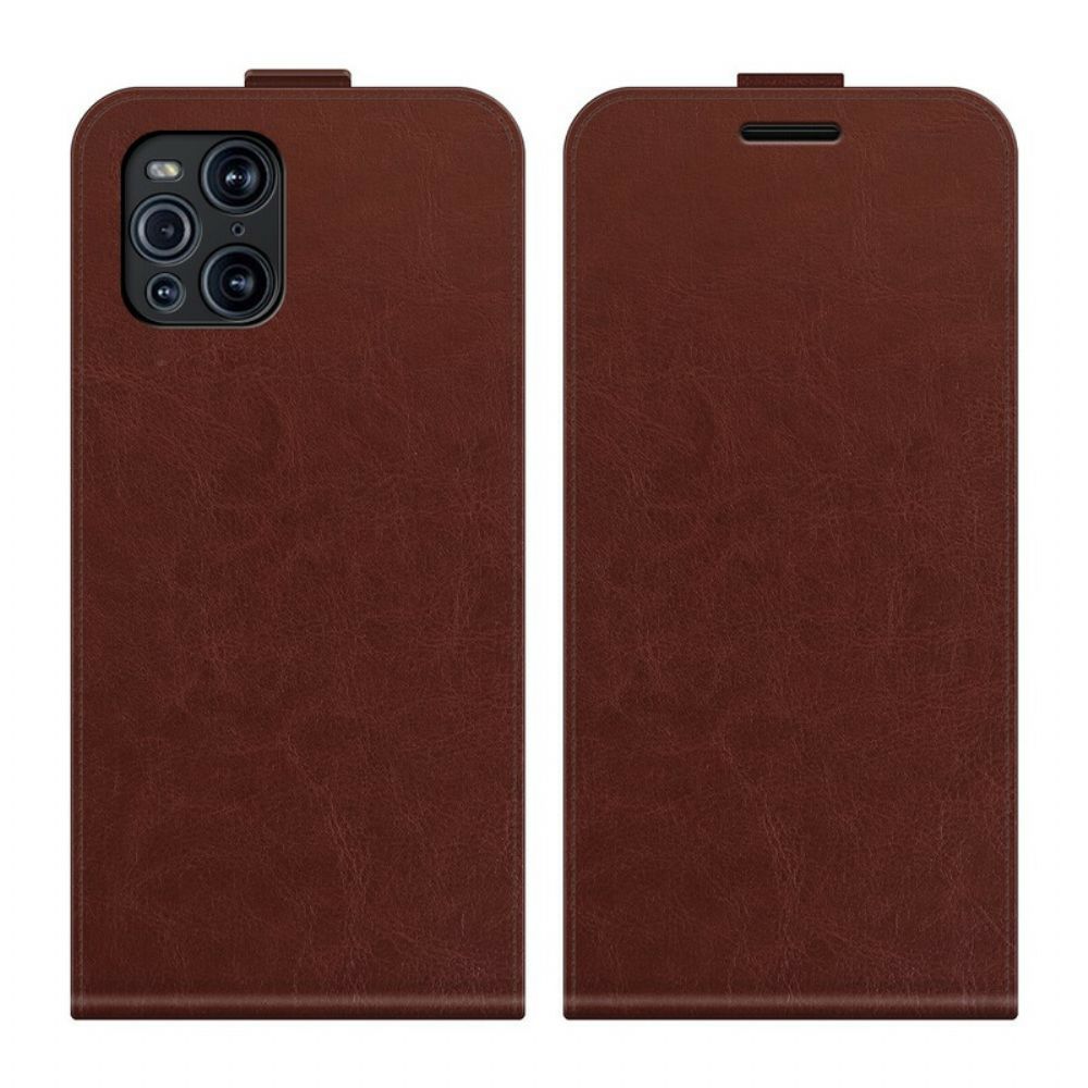 Flip Case voor Oppo Find X3 / X3 Pro Folio-hoesje Leren Effect Verticale Klep