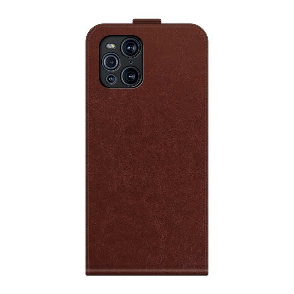 Flip Case voor Oppo Find X3 / X3 Pro Folio-hoesje Leren Effect Verticale Klep