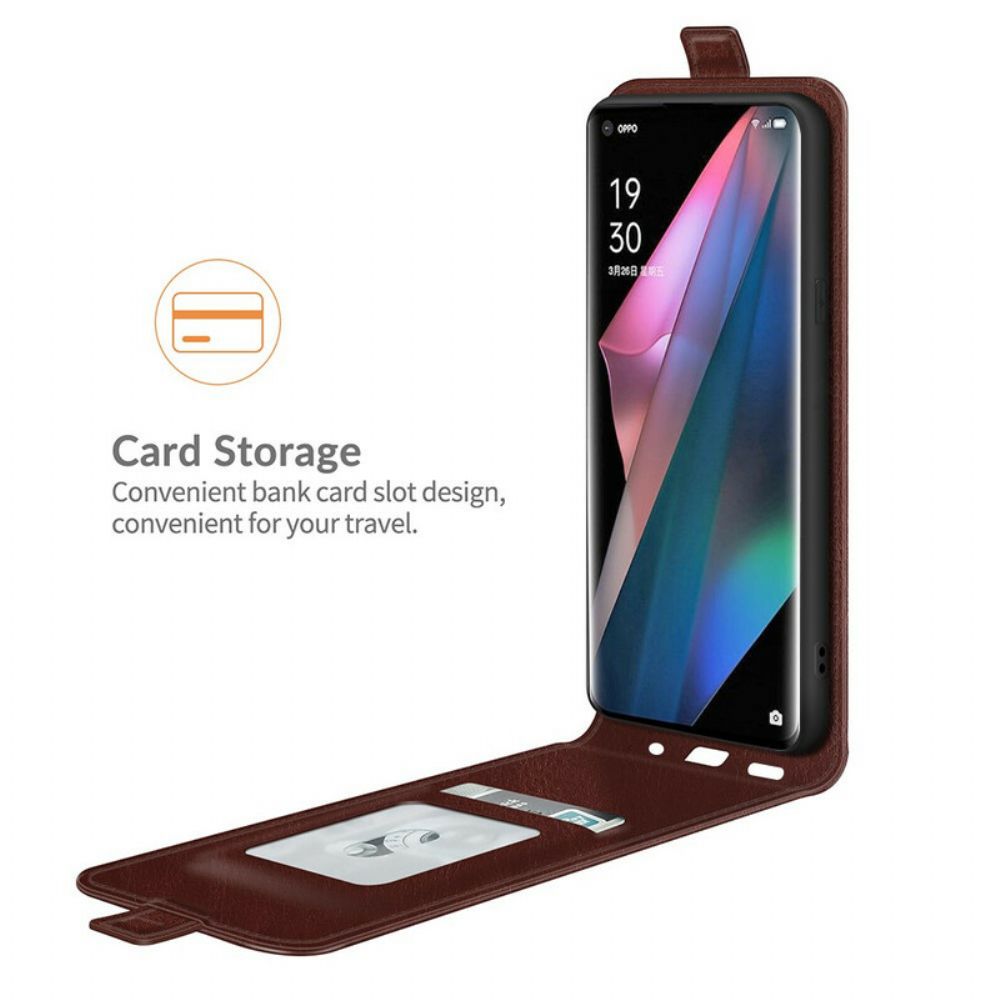 Flip Case voor Oppo Find X3 / X3 Pro Folio-hoesje Leren Effect Verticale Klep