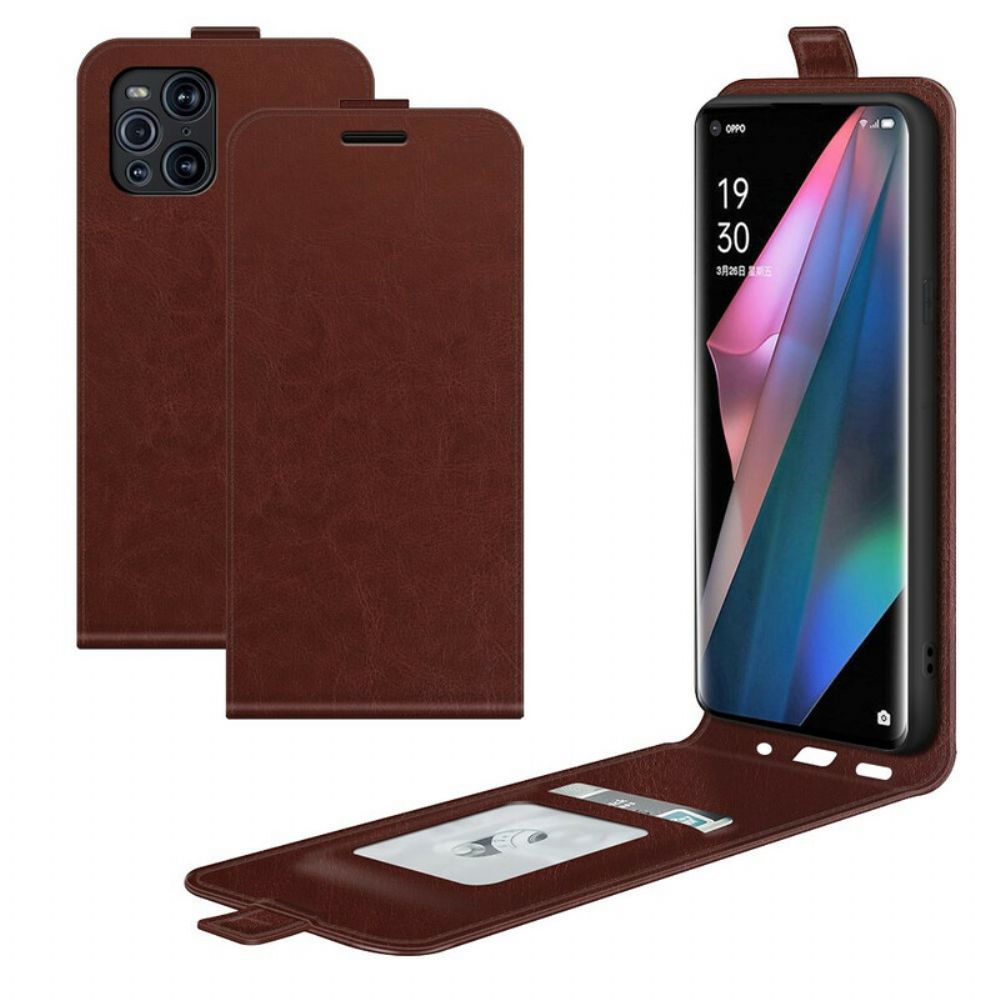 Flip Case voor Oppo Find X3 / X3 Pro Folio-hoesje Leren Effect Verticale Klep