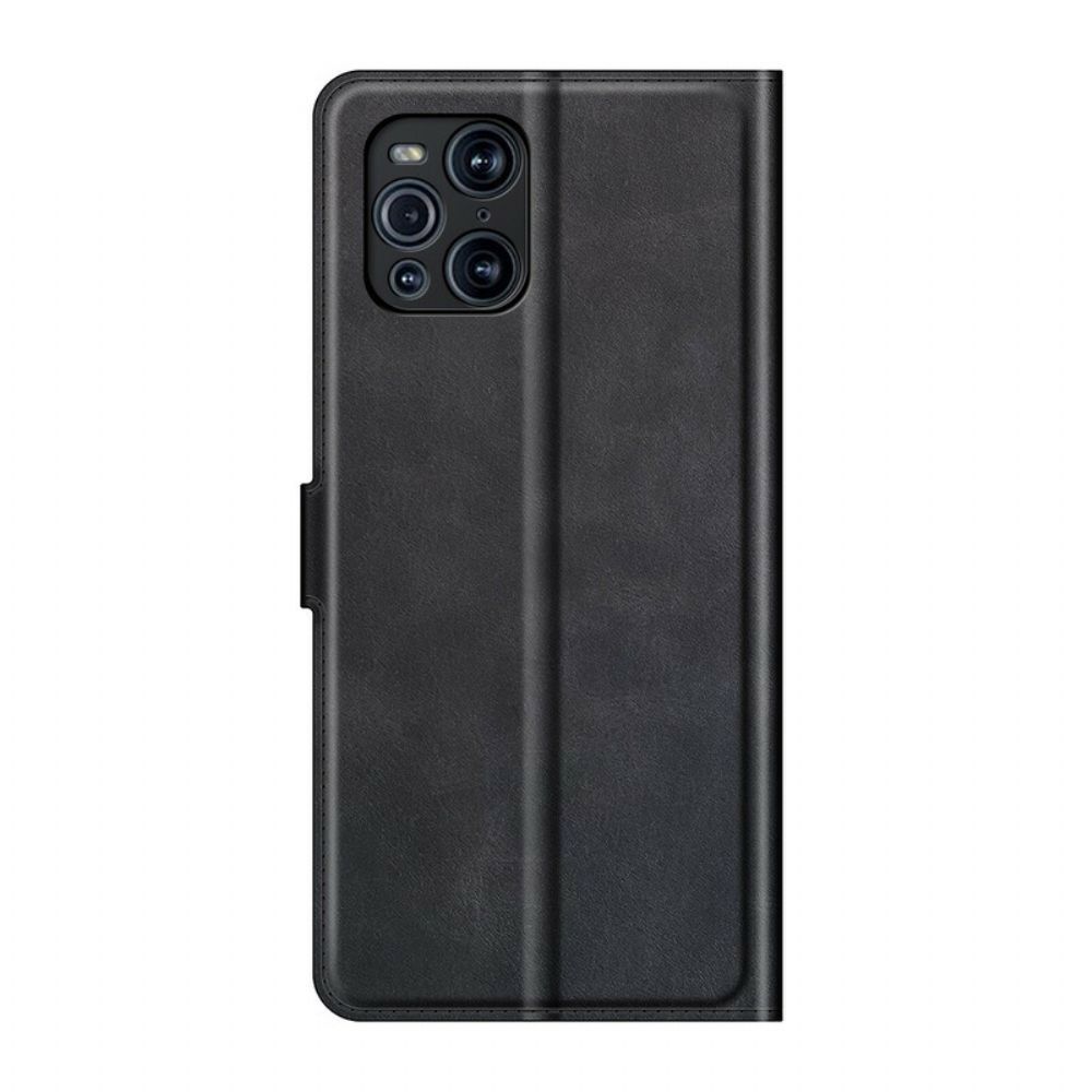 Folio-hoesje voor Oppo Find X3 / X3 Pro Extreem Slank Leereffect