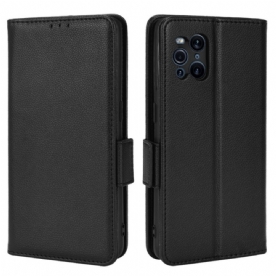 Folio-hoesje voor Oppo Find X3 / X3 Pro Flip Case Dubbele Flap Litchi Nieuwe Kleuren