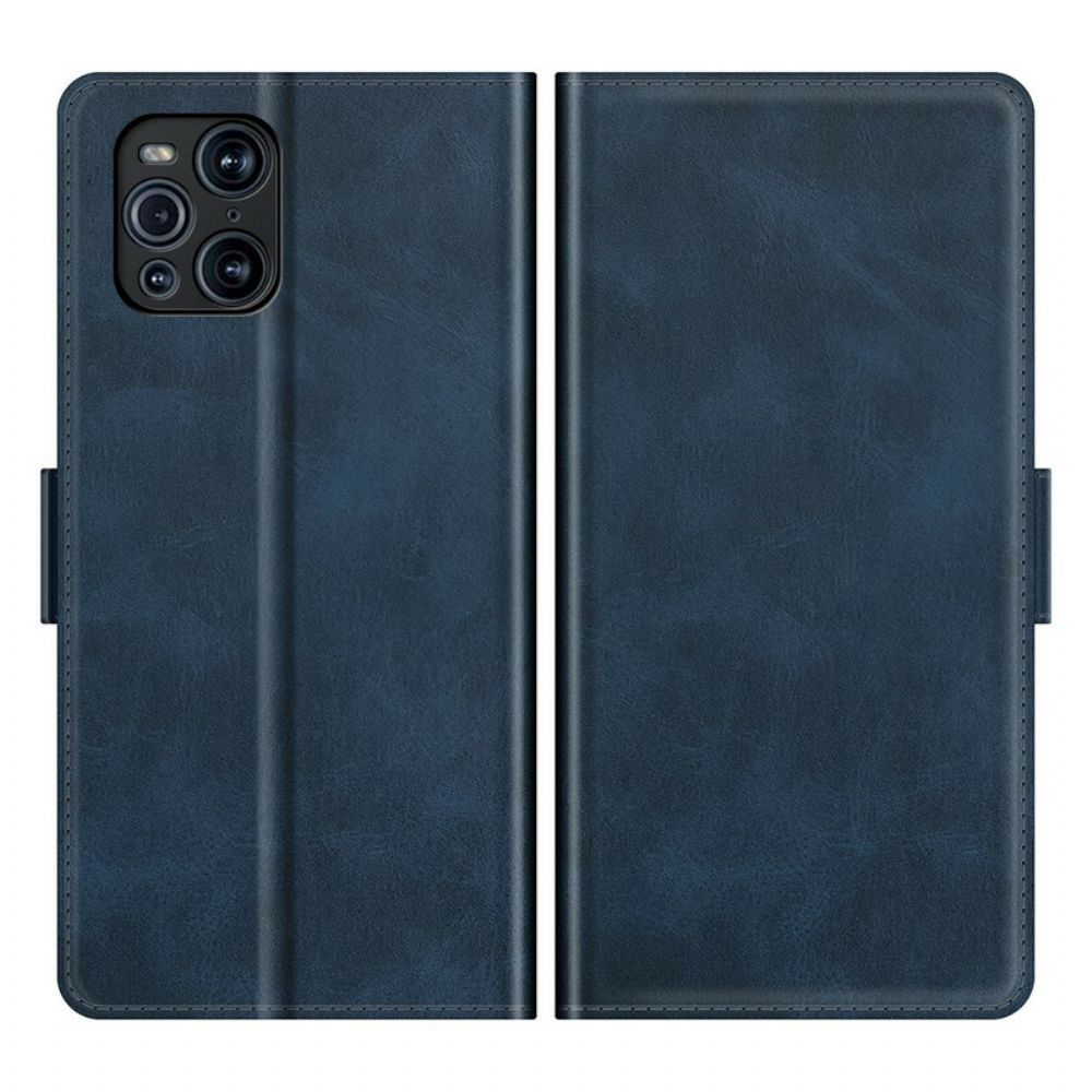 Folio-hoesje voor Oppo Find X3 / X3 Pro Flip Case Klassieke Dubbele Klep