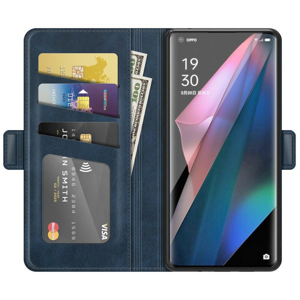 Folio-hoesje voor Oppo Find X3 / X3 Pro Flip Case Klassieke Dubbele Klep