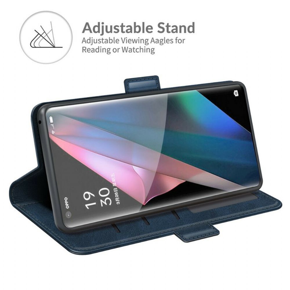 Folio-hoesje voor Oppo Find X3 / X3 Pro Flip Case Klassieke Dubbele Klep