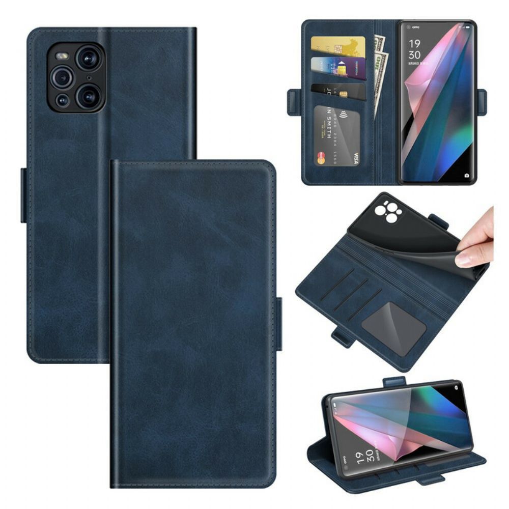 Folio-hoesje voor Oppo Find X3 / X3 Pro Flip Case Klassieke Dubbele Klep