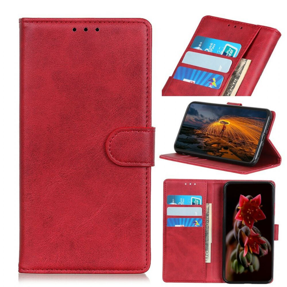 Folio-hoesje voor Oppo Find X3 / X3 Pro Mat Vintage Leereffect