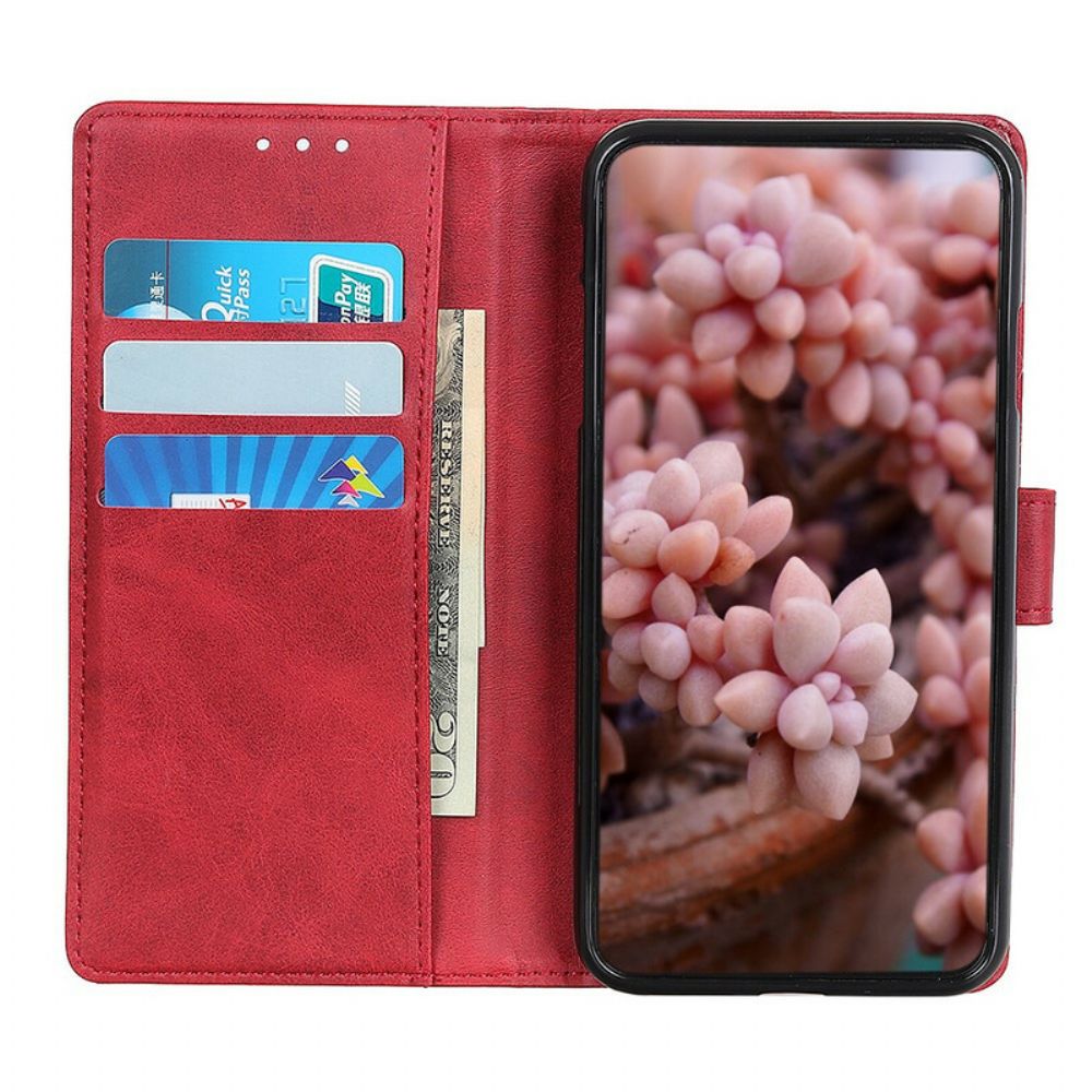 Folio-hoesje voor Oppo Find X3 / X3 Pro Mat Vintage Leereffect