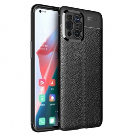 Hoesje voor Oppo Find X3 / X3 Pro Dubbele Lijn Litchi Leder Effect