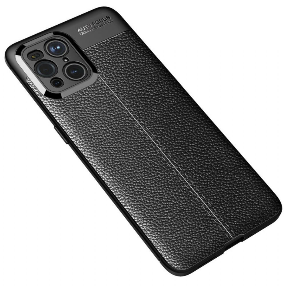 Hoesje voor Oppo Find X3 / X3 Pro Dubbele Lijn Litchi Leder Effect