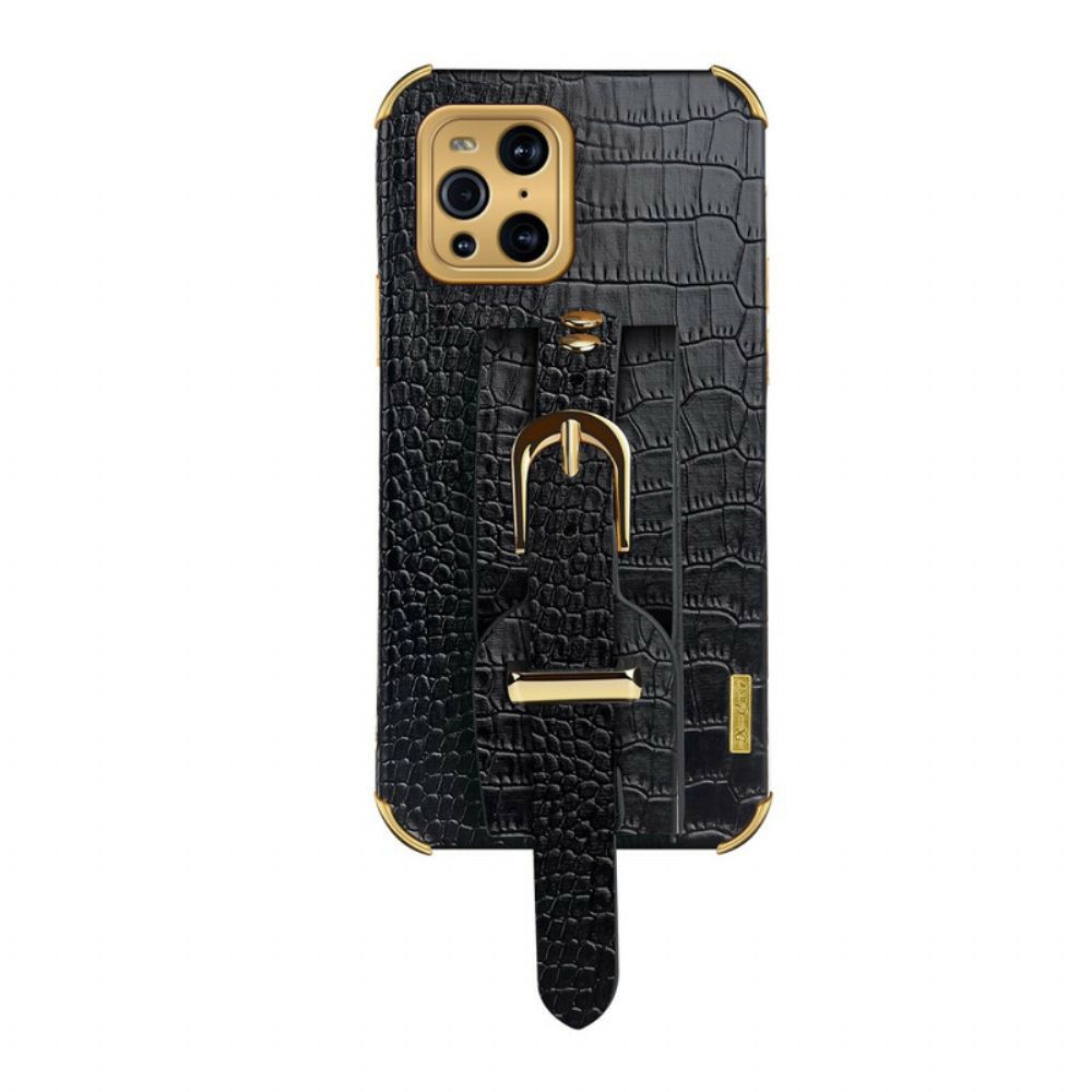 Hoesje voor Oppo Find X3 / X3 Pro Krokarmband