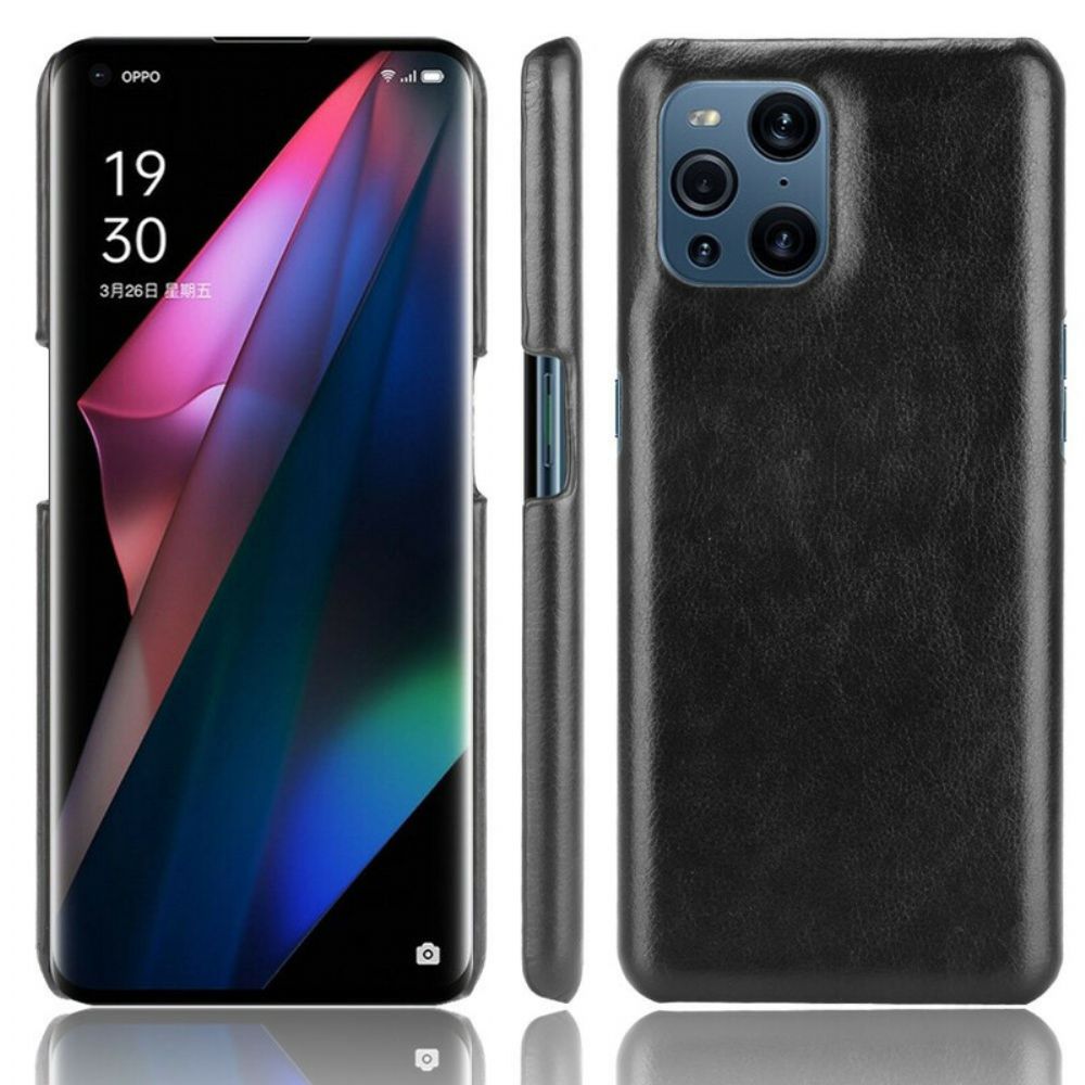 Hoesje voor Oppo Find X3 / X3 Pro Lichi Leereffect