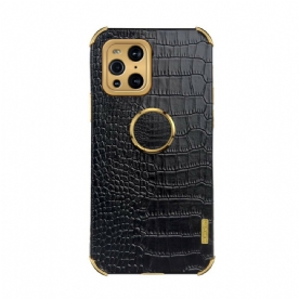 Hoesje voor Oppo Find X3 / X3 Pro X-case Krokodillenleer-effect