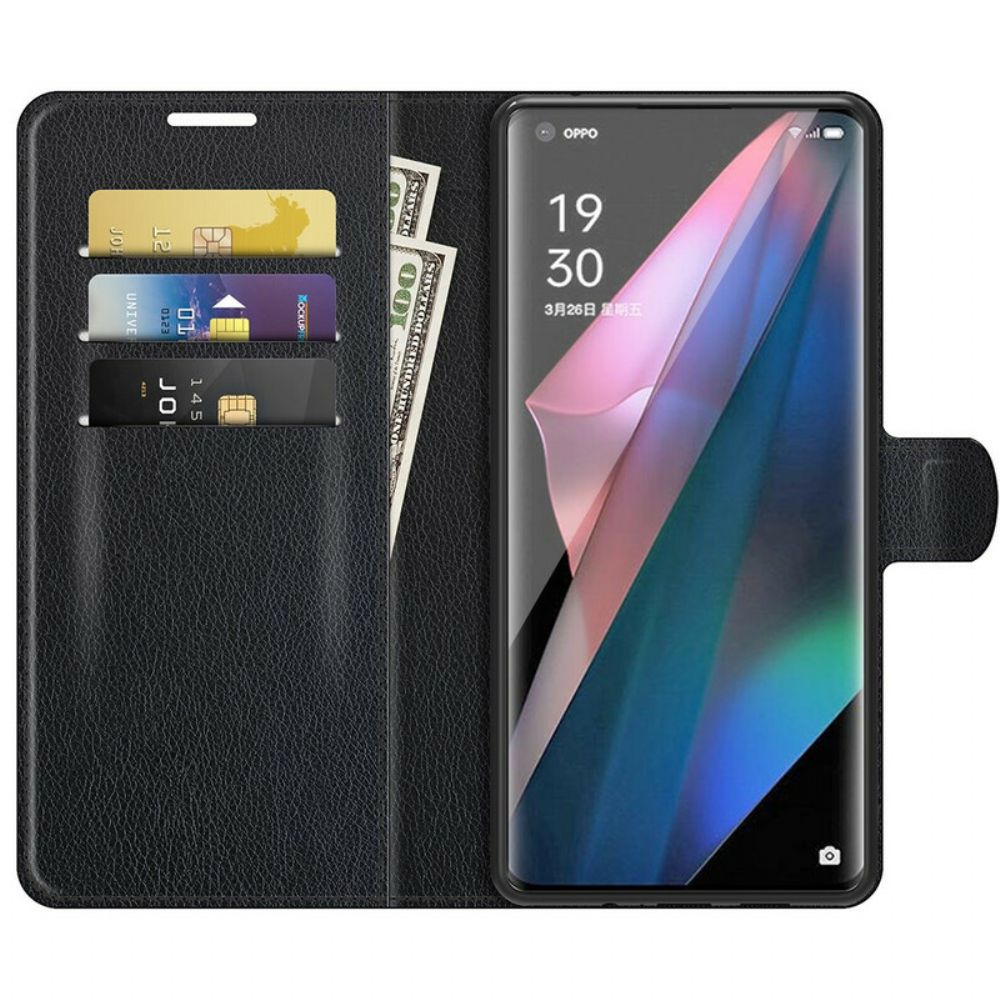 Leren Hoesje voor Oppo Find X3 / X3 Pro Klassiek