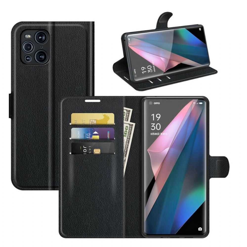 Leren Hoesje voor Oppo Find X3 / X3 Pro Klassiek