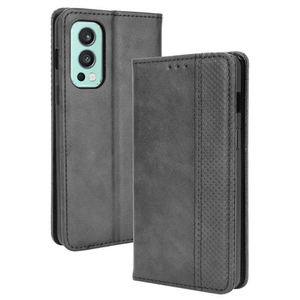 Bescherming Hoesje voor OnePlus Nord 2 5G Folio-hoesje Gestyled Vintage Leereffect