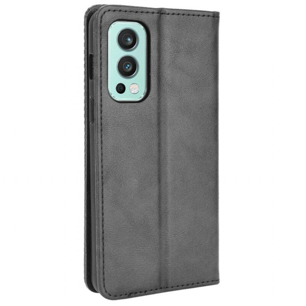 Bescherming Hoesje voor OnePlus Nord 2 5G Folio-hoesje Gestyled Vintage Leereffect