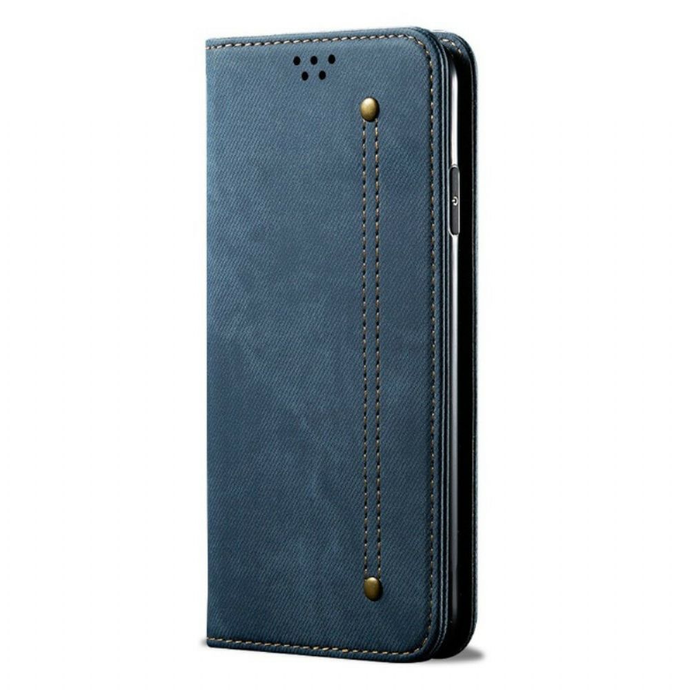 Bescherming Hoesje voor OnePlus Nord 2 5G Folio-hoesje Imitatieleer Jeanstextuur