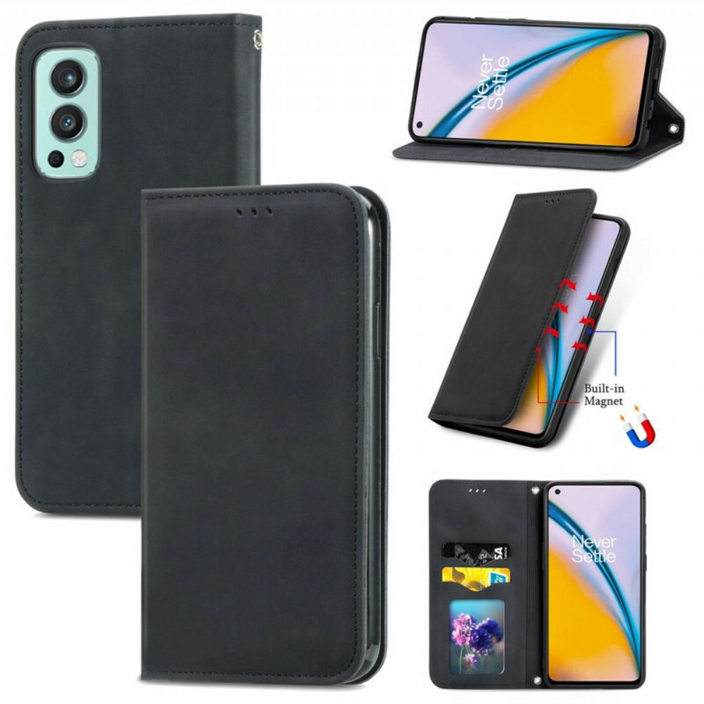 Bescherming Hoesje voor OnePlus Nord 2 5G Folio-hoesje Skin-touch-ontwerp