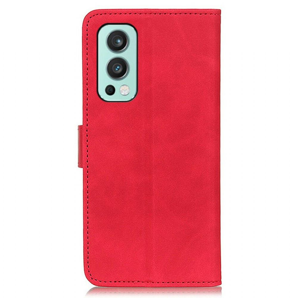 Flip Case voor OnePlus Nord 2 5G Mat Vintage Leereffect Khazneh