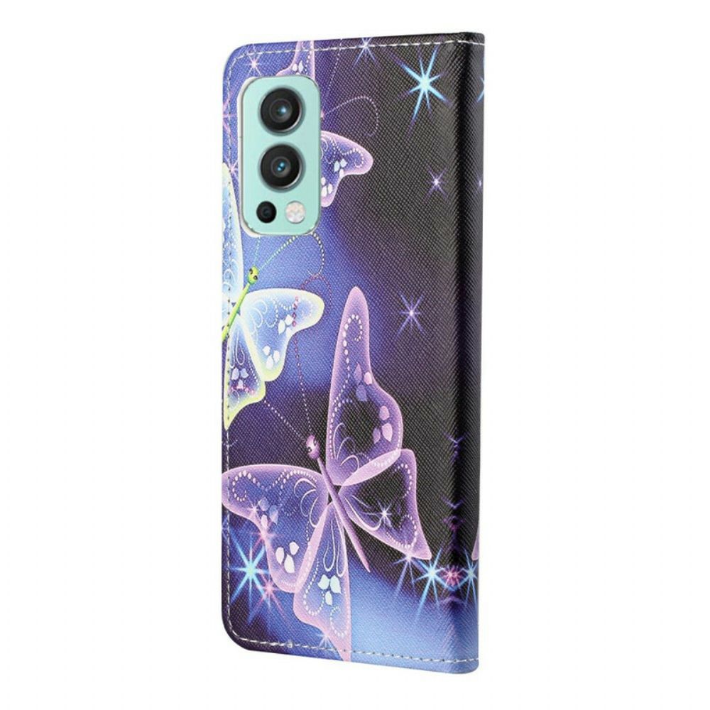 Flip Case voor OnePlus Nord 2 5G Neonvlinders