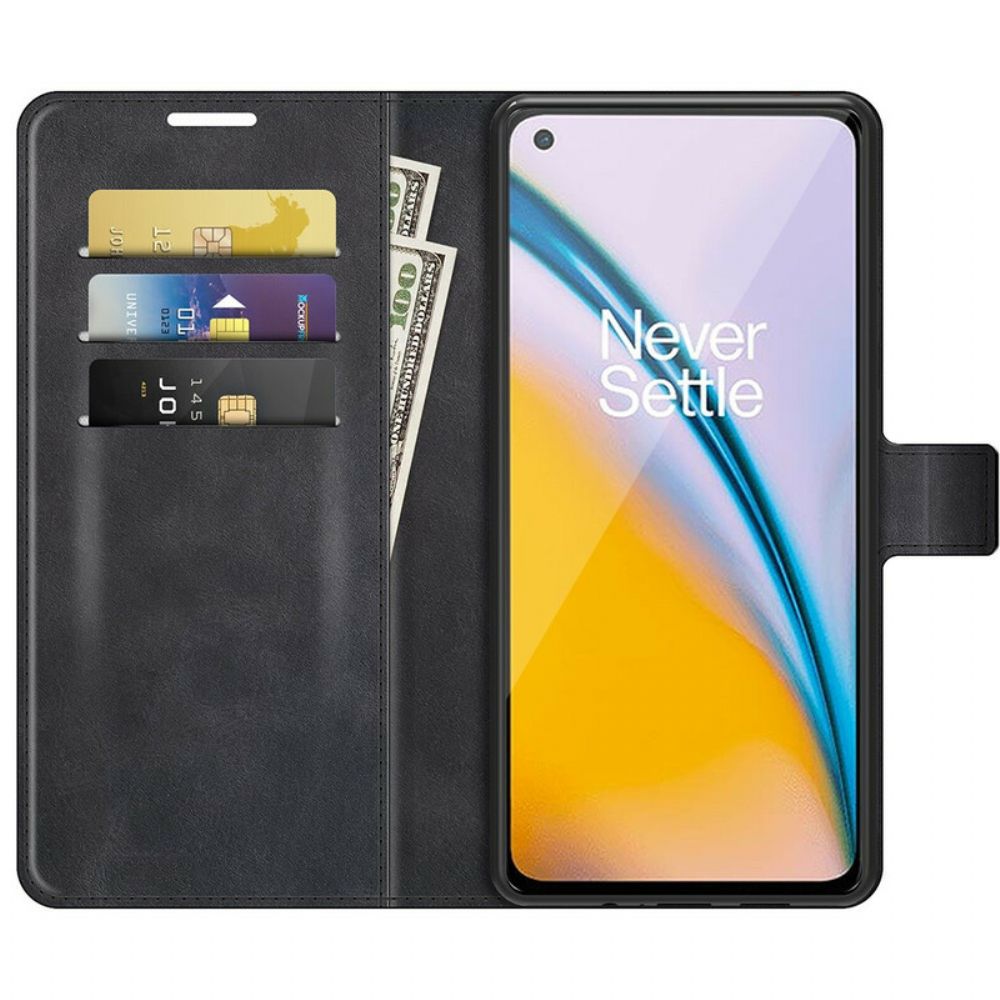 Folio-hoesje voor OnePlus Nord 2 5G Extreem Slank Leereffect