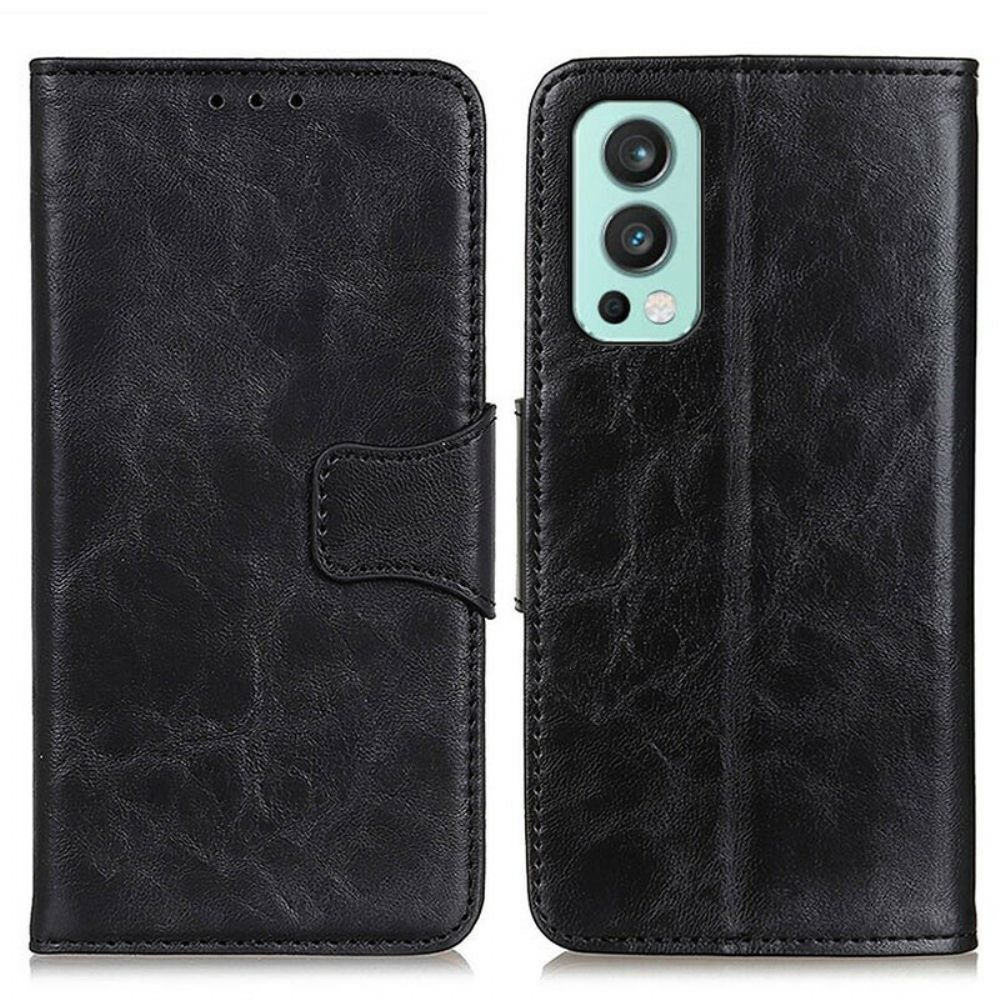 Folio-hoesje voor OnePlus Nord 2 5G Flip Case Getextureerde Magnetische Klep