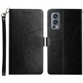 Folio-hoesje voor OnePlus Nord 2 5G Geo Y Design Lederen Stijl