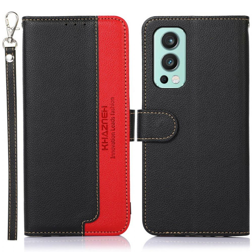 Folio-hoesje voor OnePlus Nord 2 5G Liche-stijl Rfid Khazneh