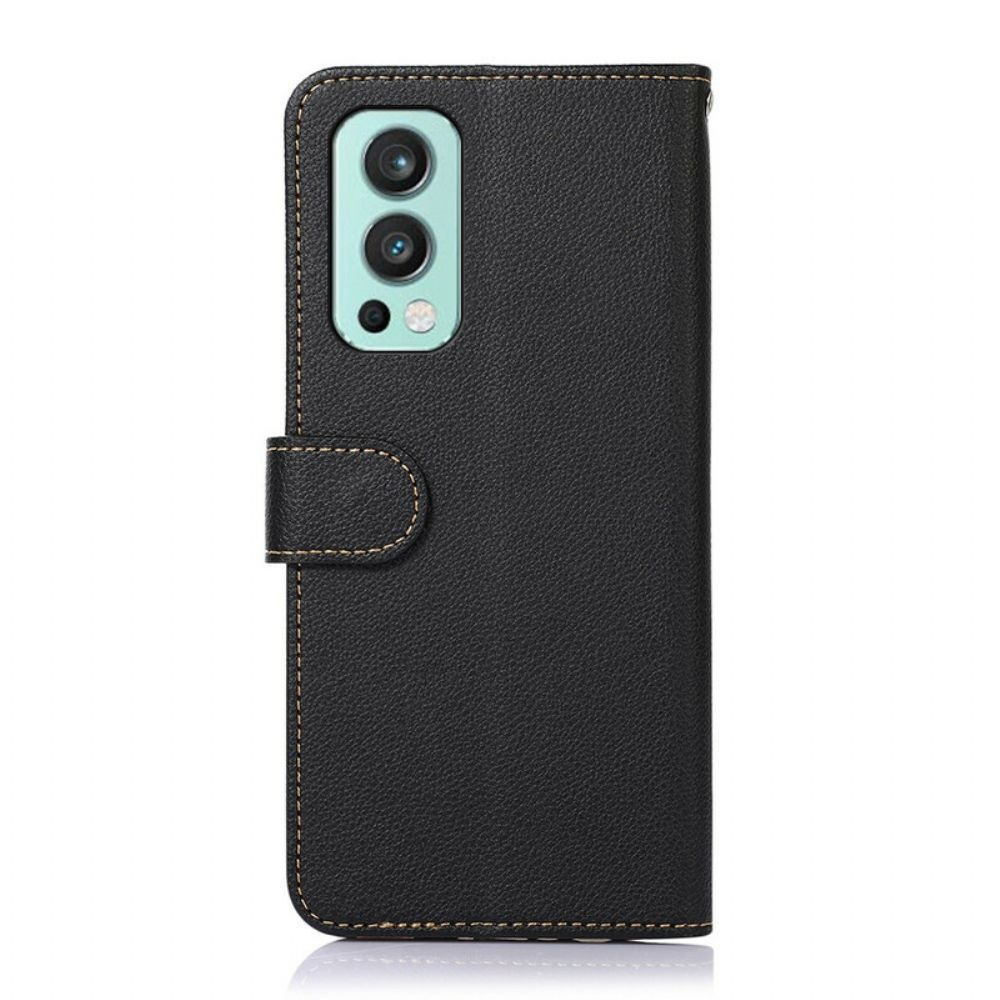 Folio-hoesje voor OnePlus Nord 2 5G Liche-stijl Rfid Khazneh