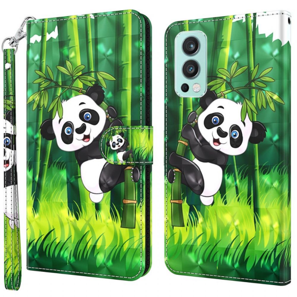 Folio-hoesje voor OnePlus Nord 2 5G Panda En Bamboe