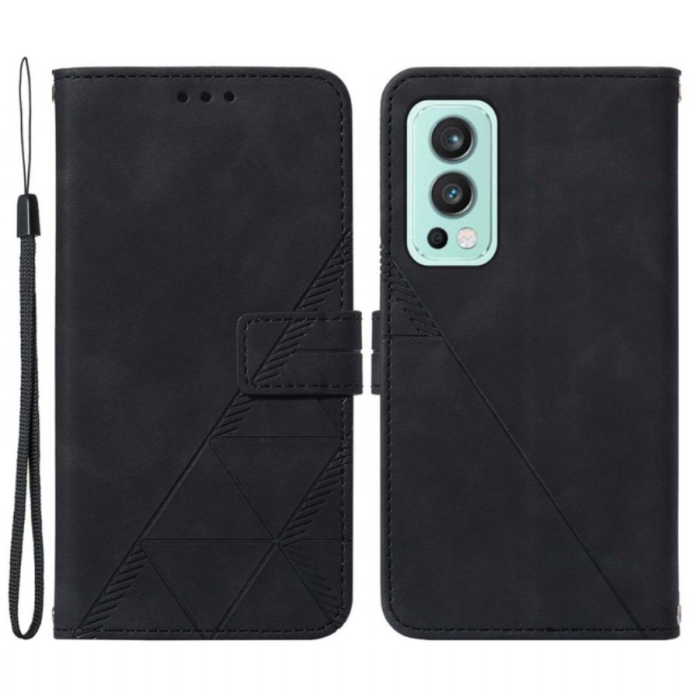 Folio-hoesje voor OnePlus Nord 2 5G Piramide Leereffect