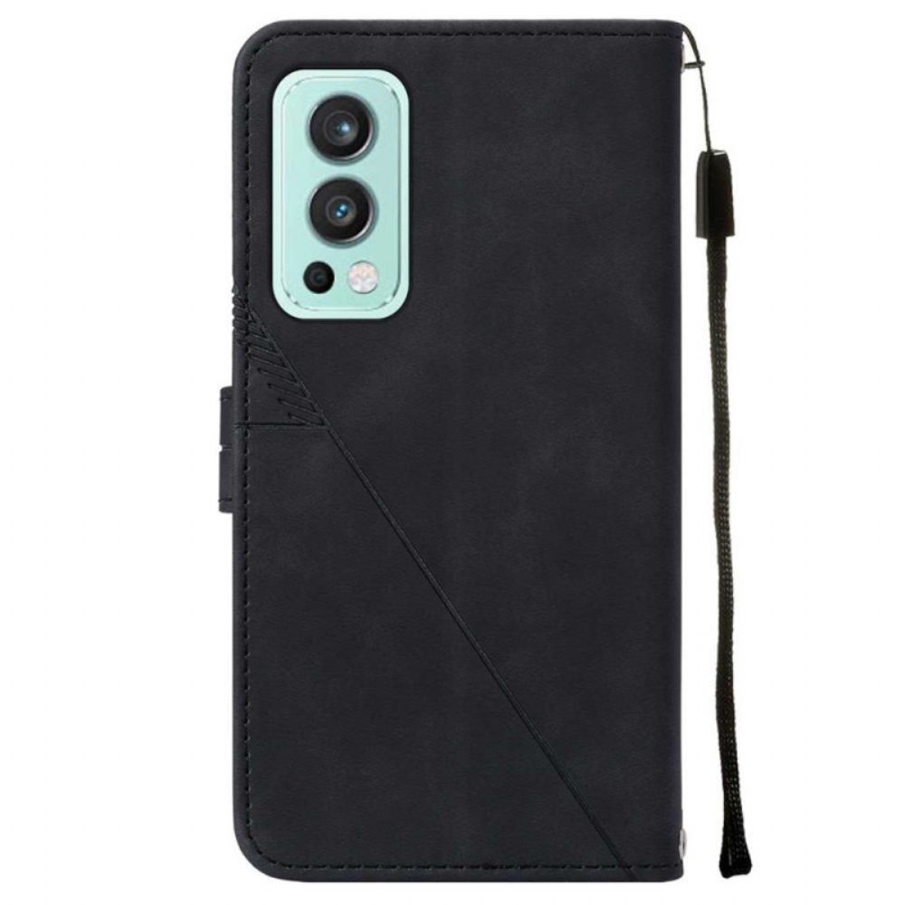 Folio-hoesje voor OnePlus Nord 2 5G Piramide Leereffect