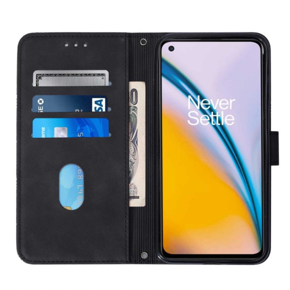 Folio-hoesje voor OnePlus Nord 2 5G Piramide Leereffect