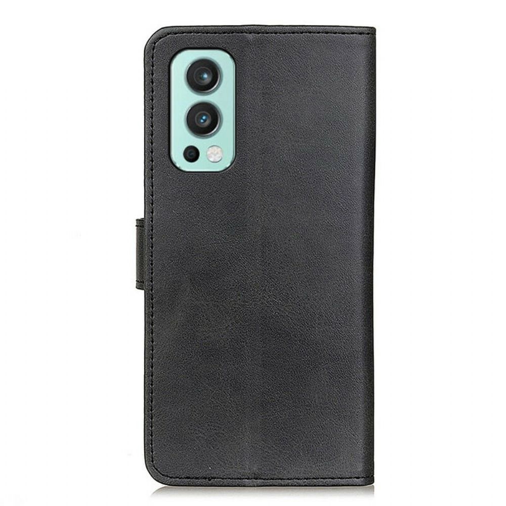 Folio-hoesje voor OnePlus Nord 2 5G Retro Leereffect Mat