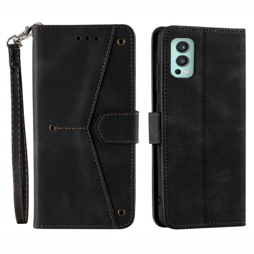 Folio-hoesje voor OnePlus Nord 2 5G Skin-touch-naden