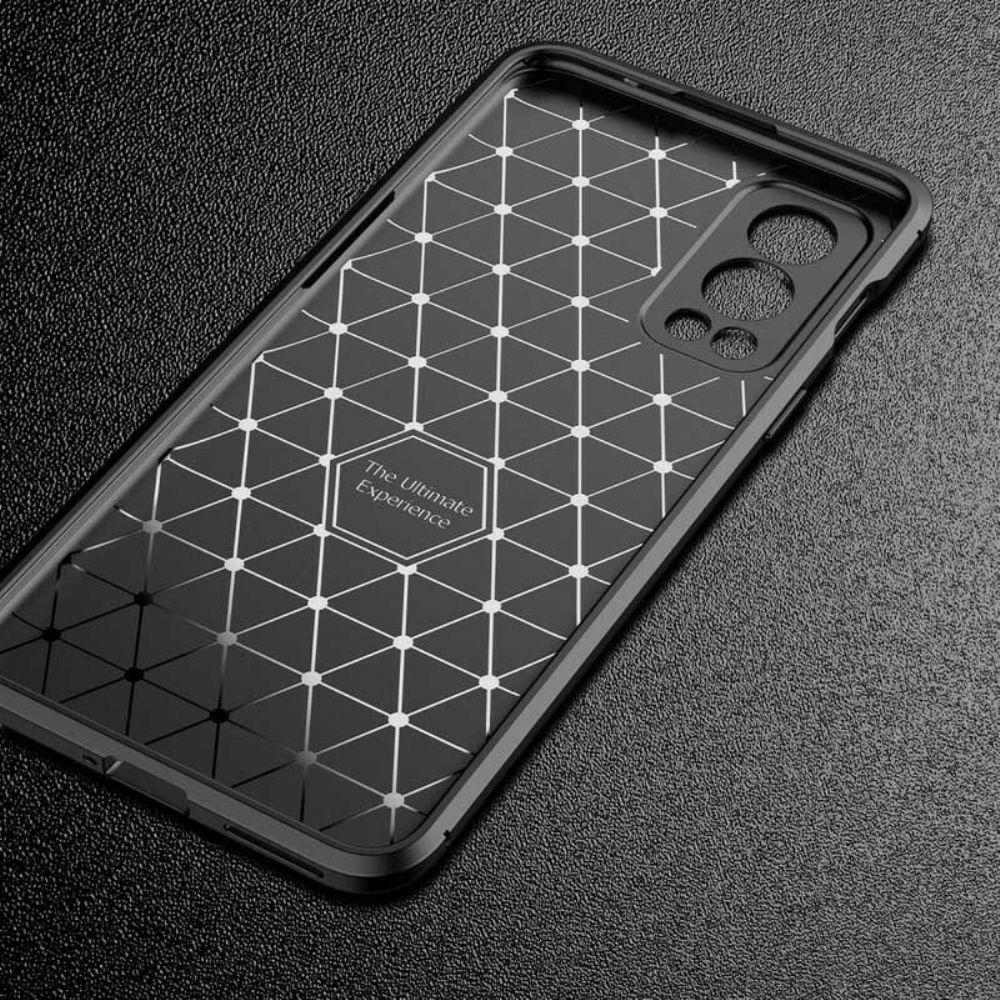 Hoesje voor OnePlus Nord 2 5G Flexibele Koolstofvezeltextuur