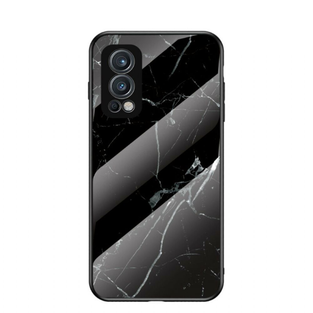 Hoesje voor OnePlus Nord 2 5G Marmer Kleuren Gehard Glas