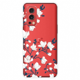 Hoesje voor OnePlus Nord 2 5G Witte Bloemen