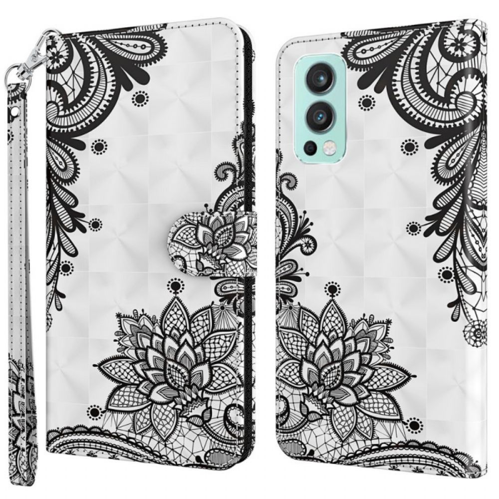 Leren Hoesje voor OnePlus Nord 2 5G Chique Kant