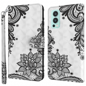 Leren Hoesje voor OnePlus Nord 2 5G Chique Kant