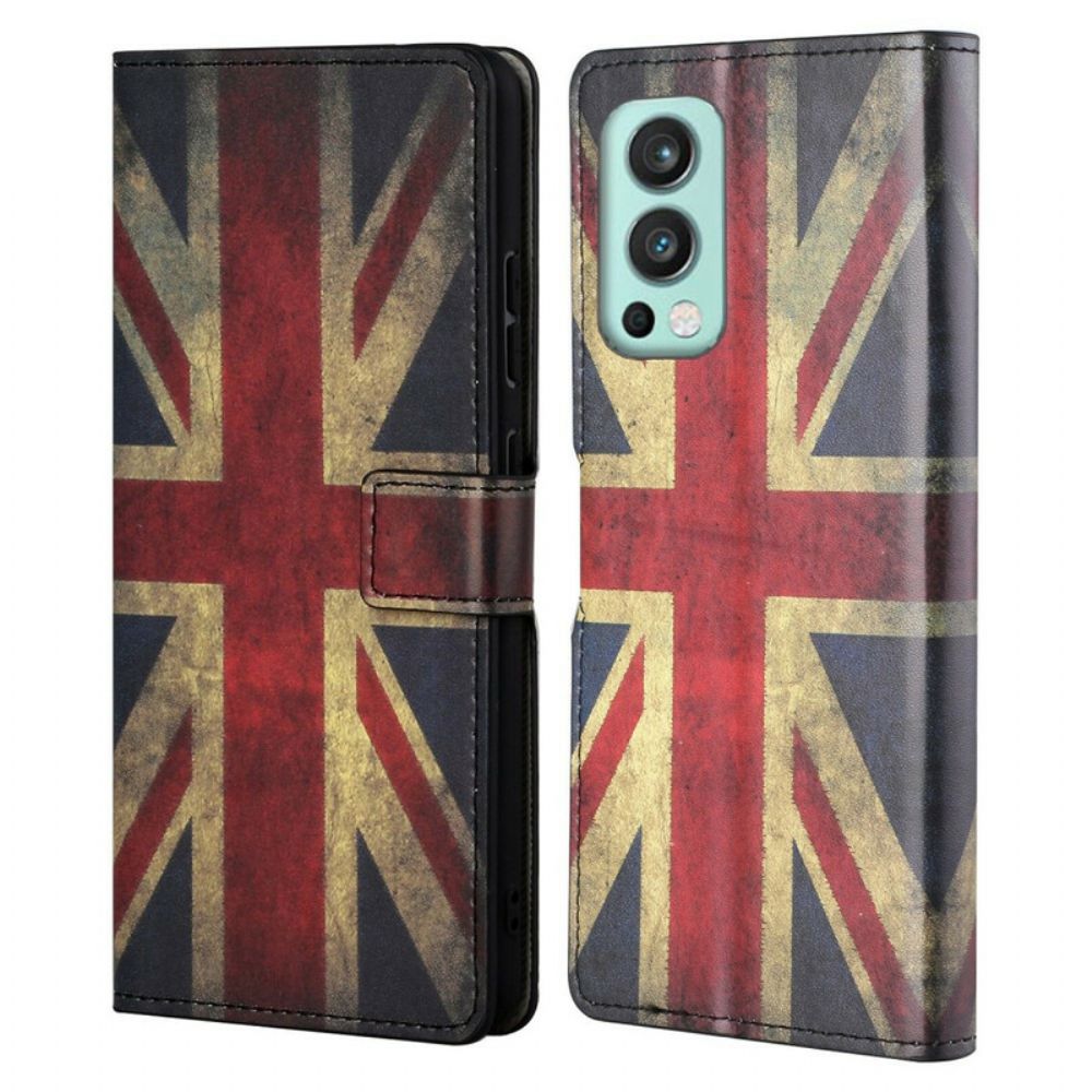 Leren Hoesje voor OnePlus Nord 2 5G Engeland Vlag