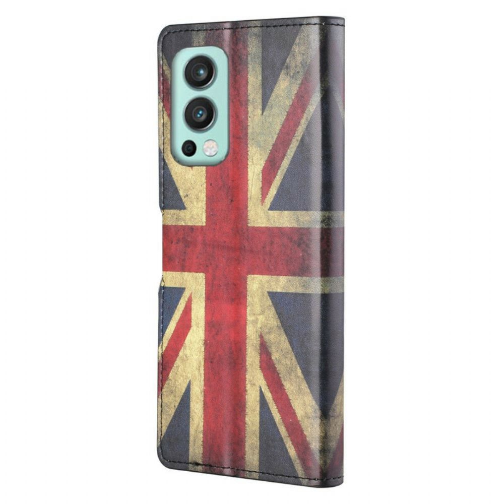 Leren Hoesje voor OnePlus Nord 2 5G Engeland Vlag