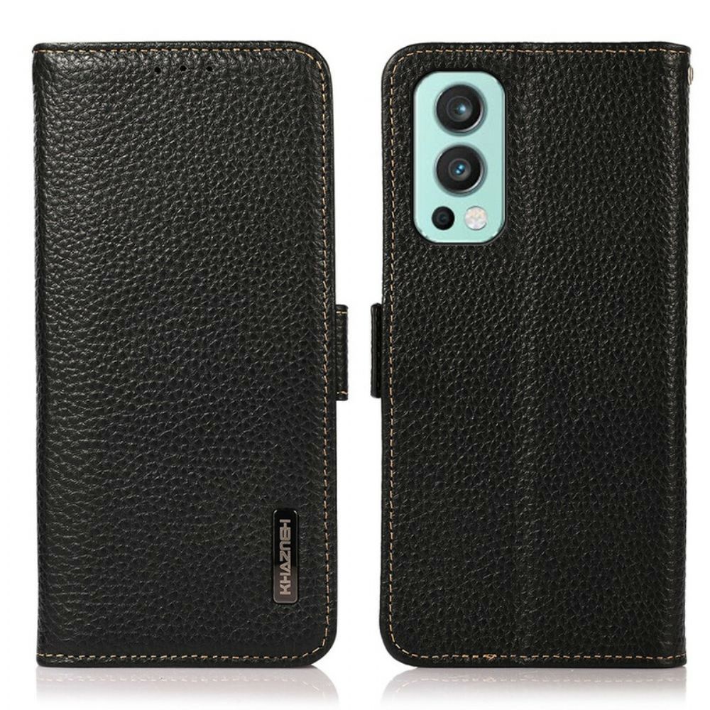 Leren Hoesje voor OnePlus Nord 2 5G Litchi Khazneh Leer