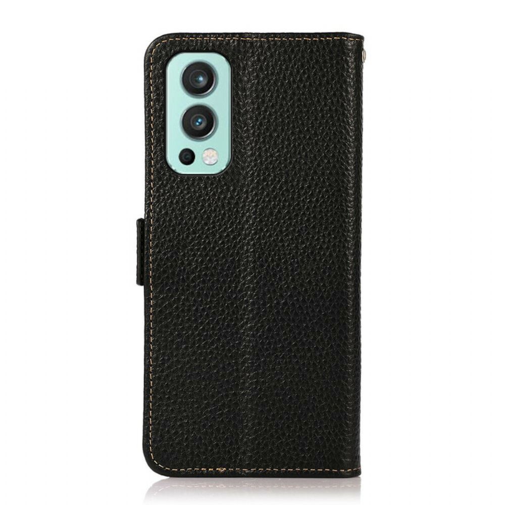 Leren Hoesje voor OnePlus Nord 2 5G Litchi Khazneh Leer