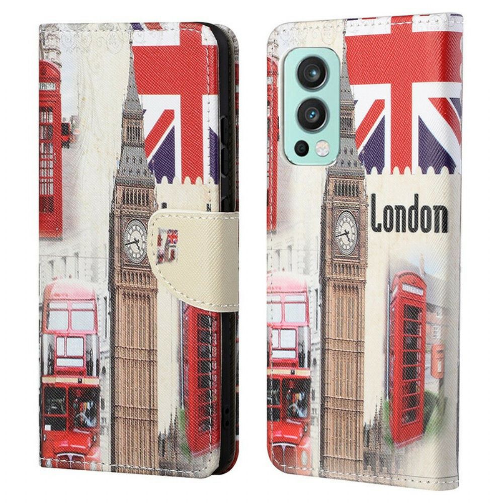 Leren Hoesje voor OnePlus Nord 2 5G Londen Leven